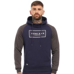 Henleys Beford Over The Head Hoodie Navy/Grey