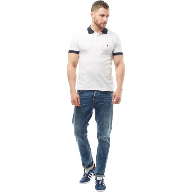French Connection Contrast Polo White