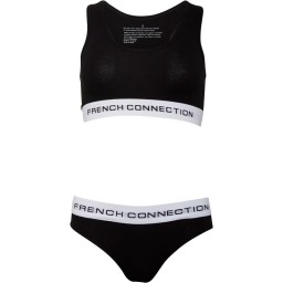 French Connection Crop And Briefs Set Black