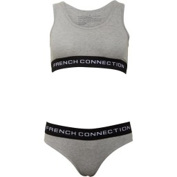 French Connection Crop And Briefs Set Grey