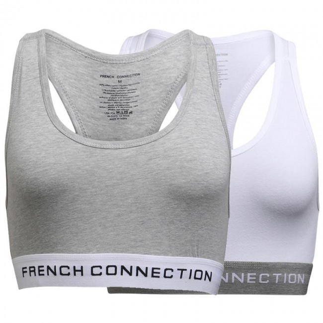 French Connection Crop Grey/White/White/Grey