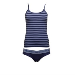 French Connection StCami And Plain Briefs Set Russian Blue/Skylight Stripe