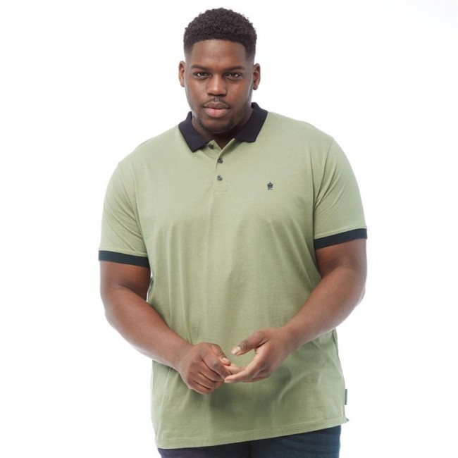 French Connection Plus Size Contrast Polo Light Khaki Melange/Marine