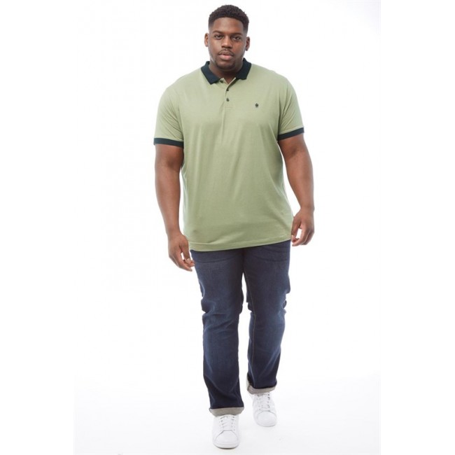 French Connection Plus Size Contrast Polo Light Khaki Melange/Marine