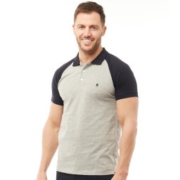 French Connection Raglan Polo Light Grey Melange/Marine