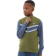 Original Penguin Junior Colour Block SweatBronze Green