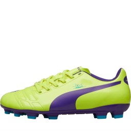 Puma Junior evoPOWER 4 AG Fluorescent Yellow/Prism Violet/Scuba Blue
