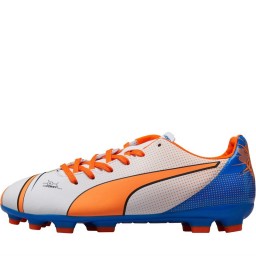 Puma Junior evoPOWER 4.2 POP AG White/Orange Clown Fish/Electric Blue Lemonade