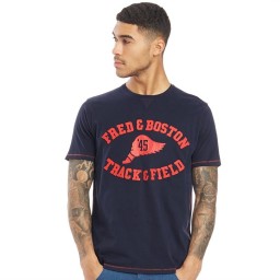 Fred &amp; Boston Applique T-Navy/Red