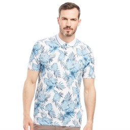 Ted Baker Course Floral Golf Polo Blue