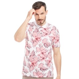 Ted Baker Course Floral Golf Polo Pink