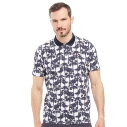 Ted Baker Golfed Palm Tree Golf Polo White