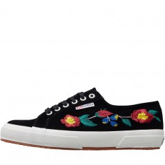 Superga 2750 Embroidered Velvet Black