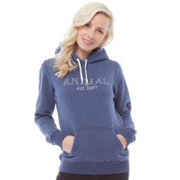 Animal Sketched Overhead Hoodie Dark Navy Marl