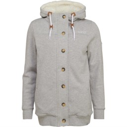 Animal Buttoned Full Hoodie Grey Marl
