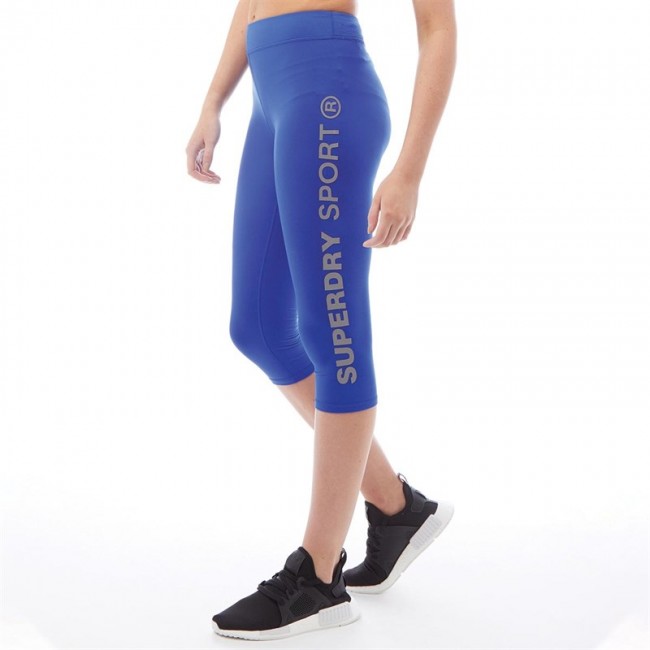 Superdry Sport Gym Capri Cobalt