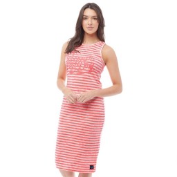 Superdry Lagoon Midi Fluro Coral Palm Stripe