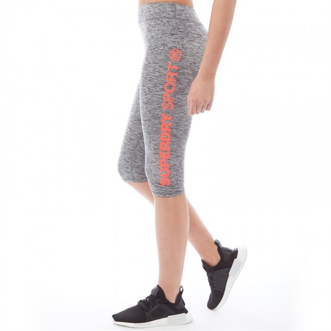 Superdry Sport Gym Capri Charcoal Grit