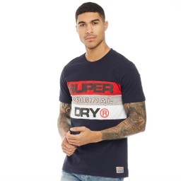 Superdry Trophy Panel T-Trophy Navy